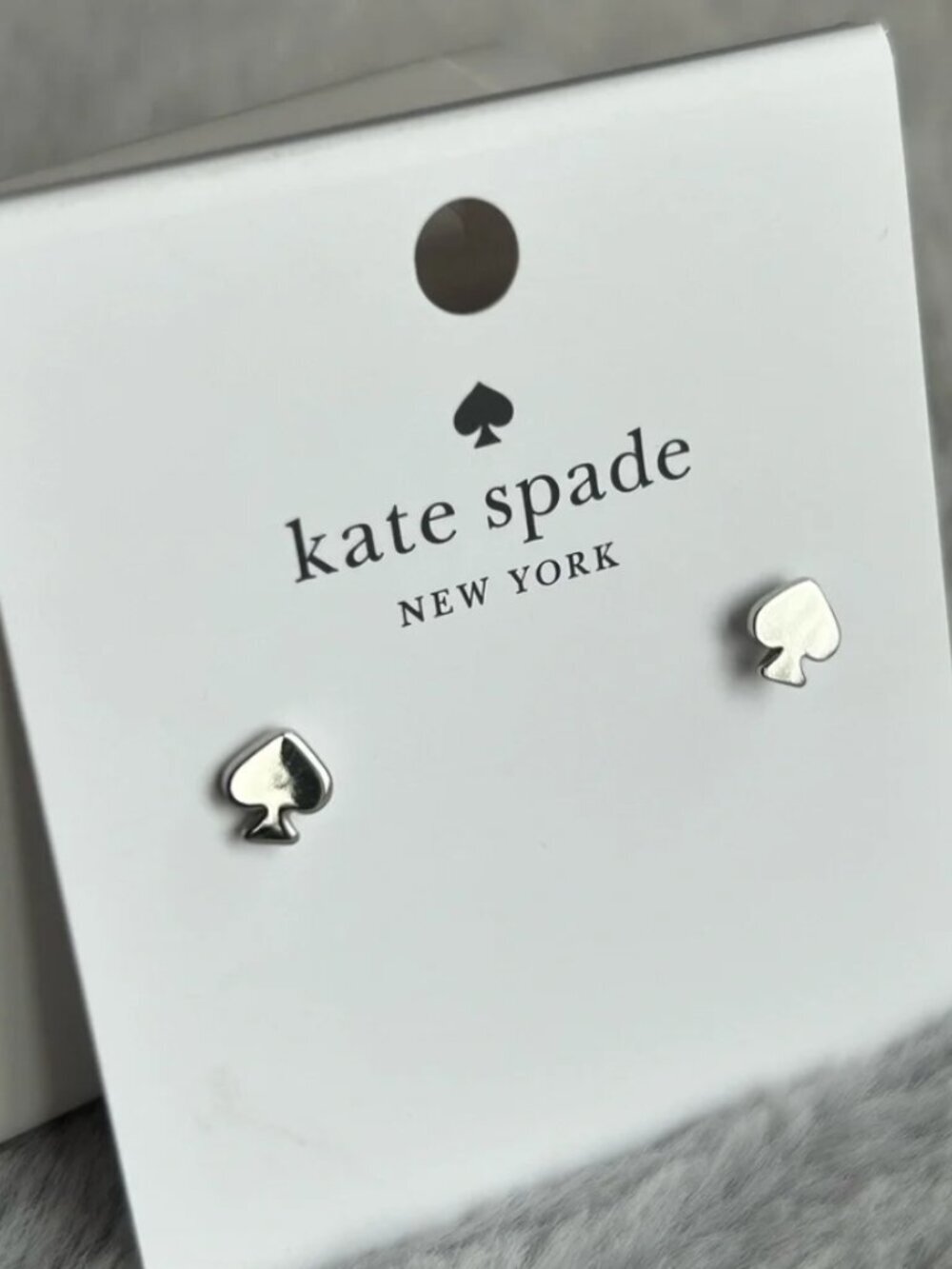 NWT Kate Spade Signature Spade Mini Studs O0RU2905 Silver